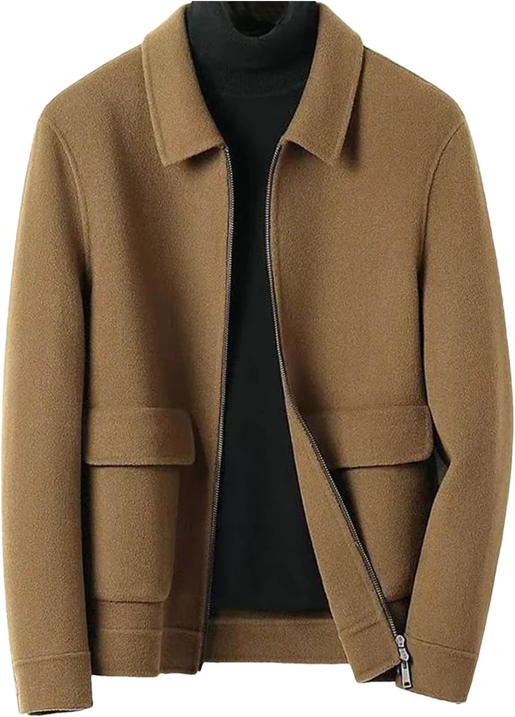 Double Sided Woolen Men Coat Vintage Simplicity Handsome